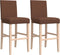 vidaXL - Barstoelen - 2 - st - massief - rubberhout - en - stof
