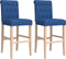 vidaXL - Barstoelen - 2 - st - massief - rubberhout - en - stof