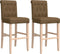vidaXL - Barstoelen - 2 - st - massief - rubberhout - en - stof