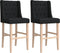 vidaXL - Barstoelen - 2 - st - massief - rubberhout - en - stof