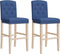 vidaXL - Barstoelen - 2 - st - massief - rubberhout - en - stof
