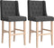 vidaXL - Barstoelen - 2 - st - massief - rubberhout - en - stof