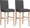 vidaXL - Barstoelen - 2 - st - massief - rubberhout - en - stof