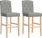 vidaXL - Barstoelen - 2 - st - massief - rubberhout - en - stof