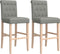 vidaXL - Barstoelen - 2 - st - massief - rubberhout - en - stof