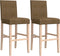 vidaXL - Barstoelen - 2 - st - massief - rubberhout - en - stof