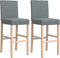 vidaXL - Barstoelen - 2 - st - massief - rubberhout - en - stof