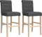 vidaXL - Barstoelen - 2 - st - massief - rubberhout - en - stof