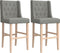 vidaXL - Barstoelen - 2 - st - massief - rubberhout - en - stof
