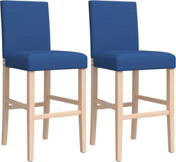 vidaXL - Barstoelen - 2 - st - massief - rubberhout - en - stof