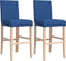 vidaXL - Barstoelen - 2 - st - massief - rubberhout - en - stof