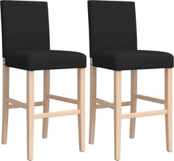 vidaXL - Barstoelen - 2 - st - massief - rubberhout - en - stof