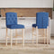 vidaXL - Barstoelen - 2 - st - massief - rubberhout - en - stof