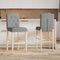 vidaXL - Barstoelen - 2 - st - massief - rubberhout - en - stof