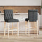 vidaXL - Barstoelen - 2 - st - massief - rubberhout - en - stof
