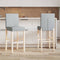 vidaXL - Barstoelen - 2 - st - massief - rubberhout - en - stof