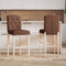 vidaXL - Barstoelen - 2 - st - massief - rubberhout - en - stof
