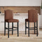 vidaXL - Barstoelen - 2 - st - massief - rubberhout - en - stof