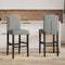 vidaXL - Barstoelen - 2 - st - massief - rubberhout - en - stof