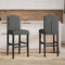 vidaXL - Barstoelen - 2 - st - massief - rubberhout - en - stof