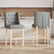 vidaXL - Barstoelen - 2 - st - massief - rubberhout - en - stof