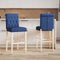 vidaXL - Barstoelen - 2 - st - massief - rubberhout - en - stof