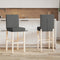 vidaXL - Barstoelen - 2 - st - massief - rubberhout - en - stof