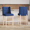 vidaXL - Barstoelen - 2 - st - massief - rubberhout - en - stof
