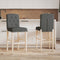 vidaXL - Barstoelen - 2 - st - massief - rubberhout - en - stof