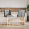 vidaXL - Barstoelen - 2 - st - massief - rubberhout - en - stof