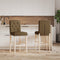 vidaXL - Barstoelen - 2 - st - massief - rubberhout - en - stof