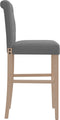 vidaXL - Barstoelen - 2 - st - massief - rubberhout - en - stof