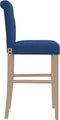 vidaXL - Barstoelen - 2 - st - massief - rubberhout - en - stof