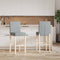 vidaXL - Barstoelen - 2 - st - massief - rubberhout - en - stof