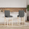vidaXL - Barstoelen - 2 - st - massief - rubberhout - en - stof
