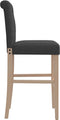 vidaXL - Barstoelen - 2 - st - massief - rubberhout - en - stof