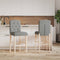 vidaXL - Barstoelen - 2 - st - massief - rubberhout - en - stof