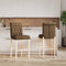 vidaXL - Barstoelen - 2 - st - massief - rubberhout - en - stof