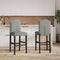 vidaXL - Barstoelen - 2 - st - massief - rubberhout - en - stof