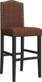 vidaXL - Barstoelen - 2 - st - massief - rubberhout - en - stof