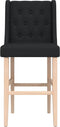 vidaXL - Barstoelen - 2 - st - massief - rubberhout - en - stof