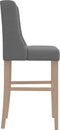 vidaXL - Barstoelen - 2 - st - massief - rubberhout - en - stof