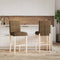vidaXL - Barstoelen - 2 - st - massief - rubberhout - en - stof
