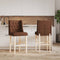 vidaXL - Barstoelen - 2 - st - massief - rubberhout - en - stof