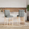 vidaXL - Barstoelen - 2 - st - massief - rubberhout - en - stof