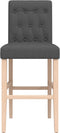 vidaXL - Barstoelen - 2 - st - massief - rubberhout - en - stof