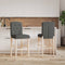 vidaXL - Barstoelen - 2 - st - massief - rubberhout - en - stof