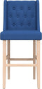 vidaXL - Barstoelen - 2 - st - massief - rubberhout - en - stof