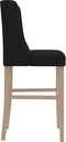 vidaXL - Barstoelen - 2 - st - massief - rubberhout - en - stof