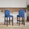 vidaXL - Barstoelen - 2 - st - massief - rubberhout - en - stof